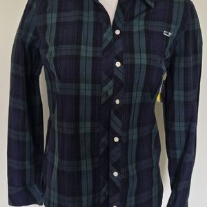 Vineyard Vines Green and Black Casual Button Down Shirt